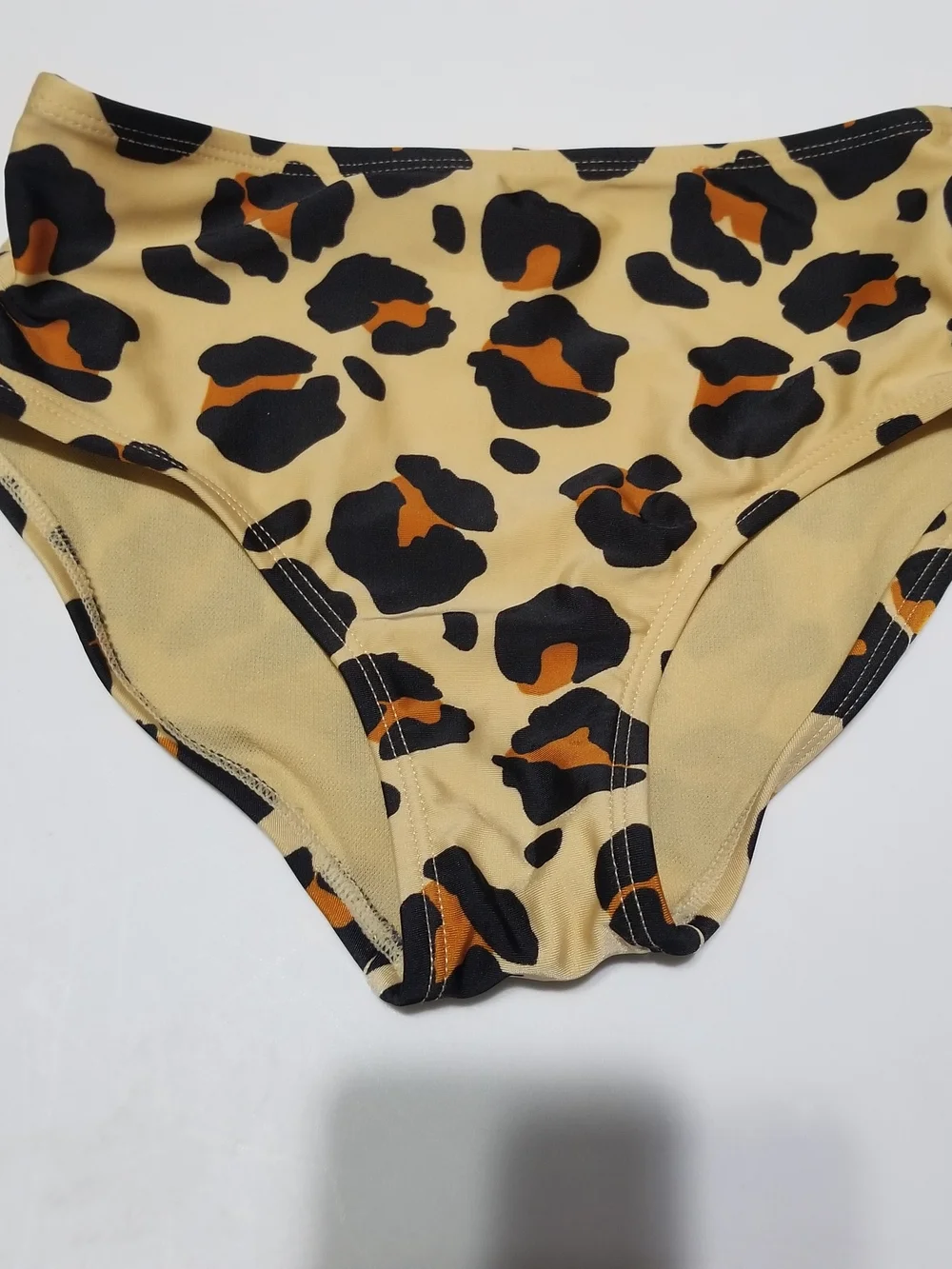 Art Class Kid's Medium Golden Tan Bikini Bottom With Cheetah Print